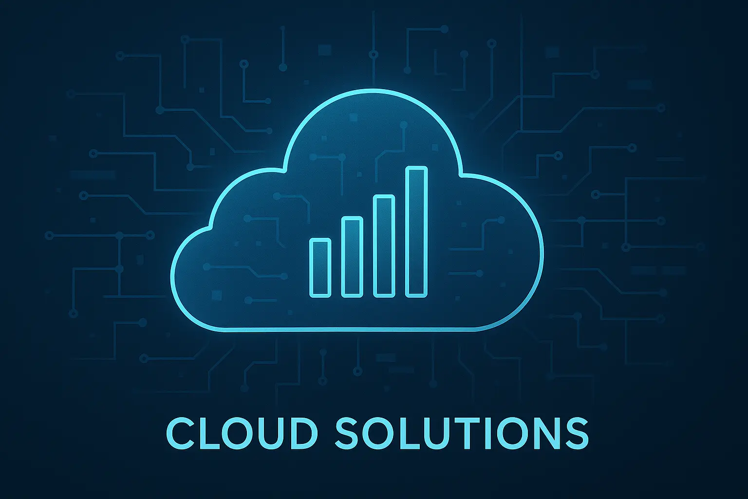 Cloud Solutions — Cloud infrastructure and data management visualization