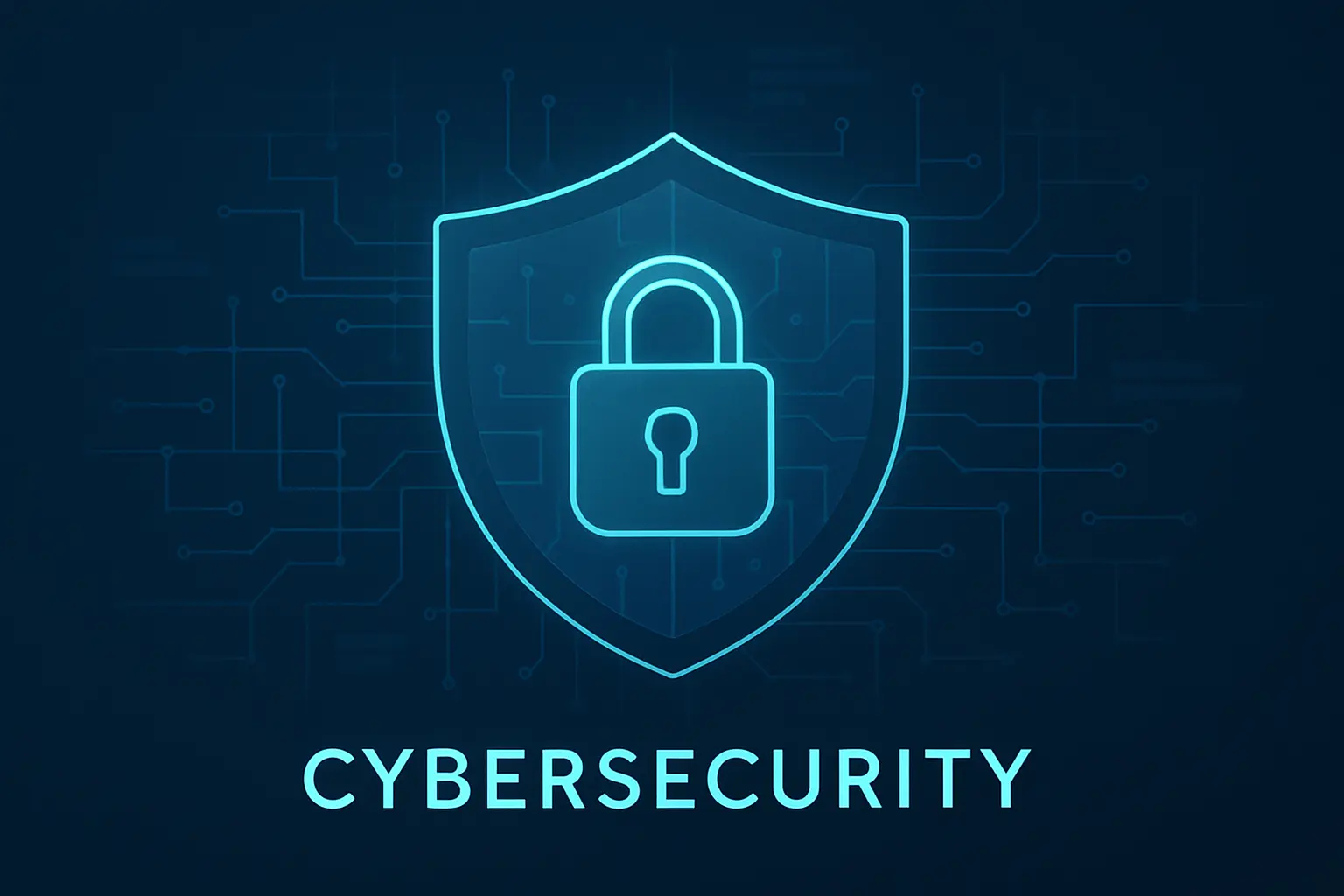 Cybersecurity — Digital shield protecting data network